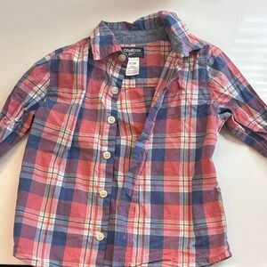 OshKosh B'gosh Kids Checkered Shirt - Coral and Navy